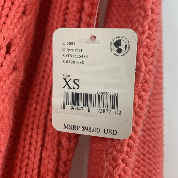 Free People Coral Cropped Sweater- NWT- XS - Picture 14 of 15